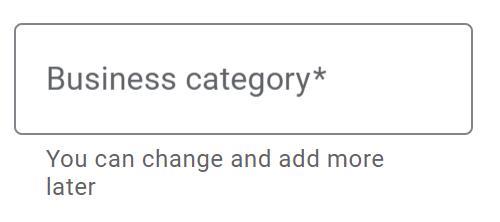 Selecting a primary Google My Business category upon listing creation.