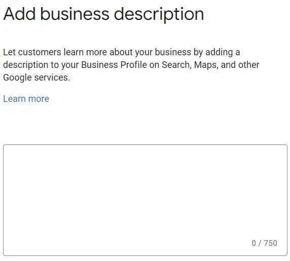 Adding a business description to your Google Business Profile