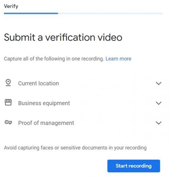 Submitting a verification video